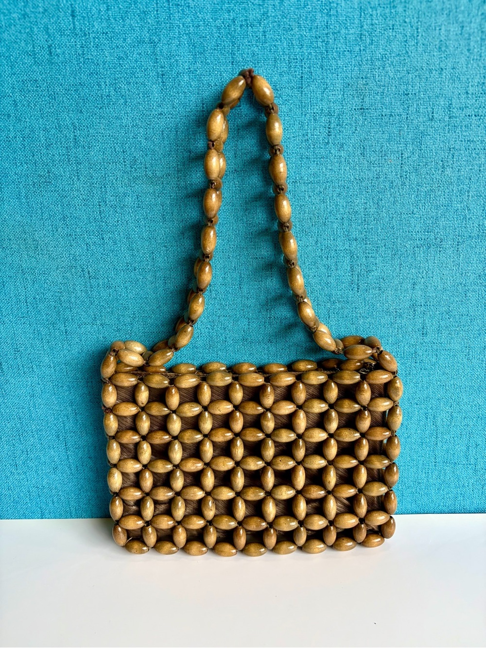 Vintage 70s Handcrafted Brown Beaded Handbag
Made in Japan
